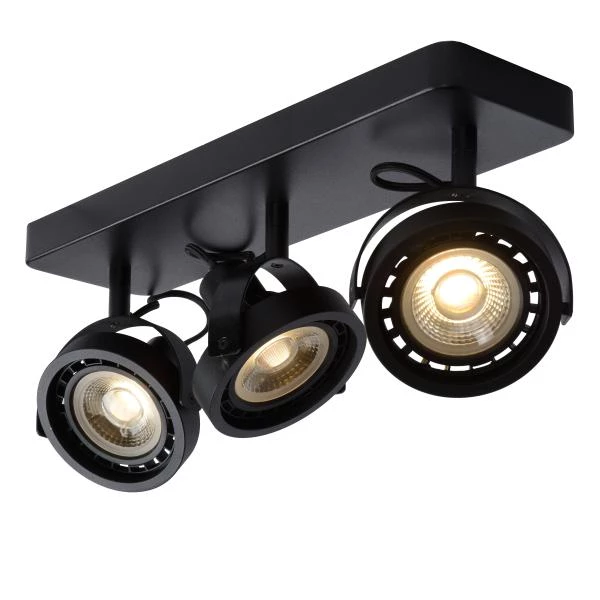 Lucide TALA LED - Plafondspot - LED Dim to warm - GU10 - 3x12W 2200K/3000K - Zwart - detail 3
